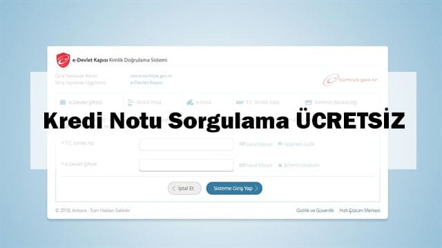 Kredi Notu Sorgulama Ekranı